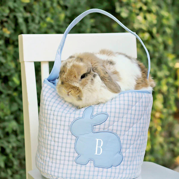 Blue Windowpane Easter Basket | Classic Whimsy
