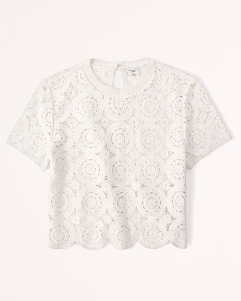 Crochet Mosaic Tile Tee | Abercrombie & Fitch (US)