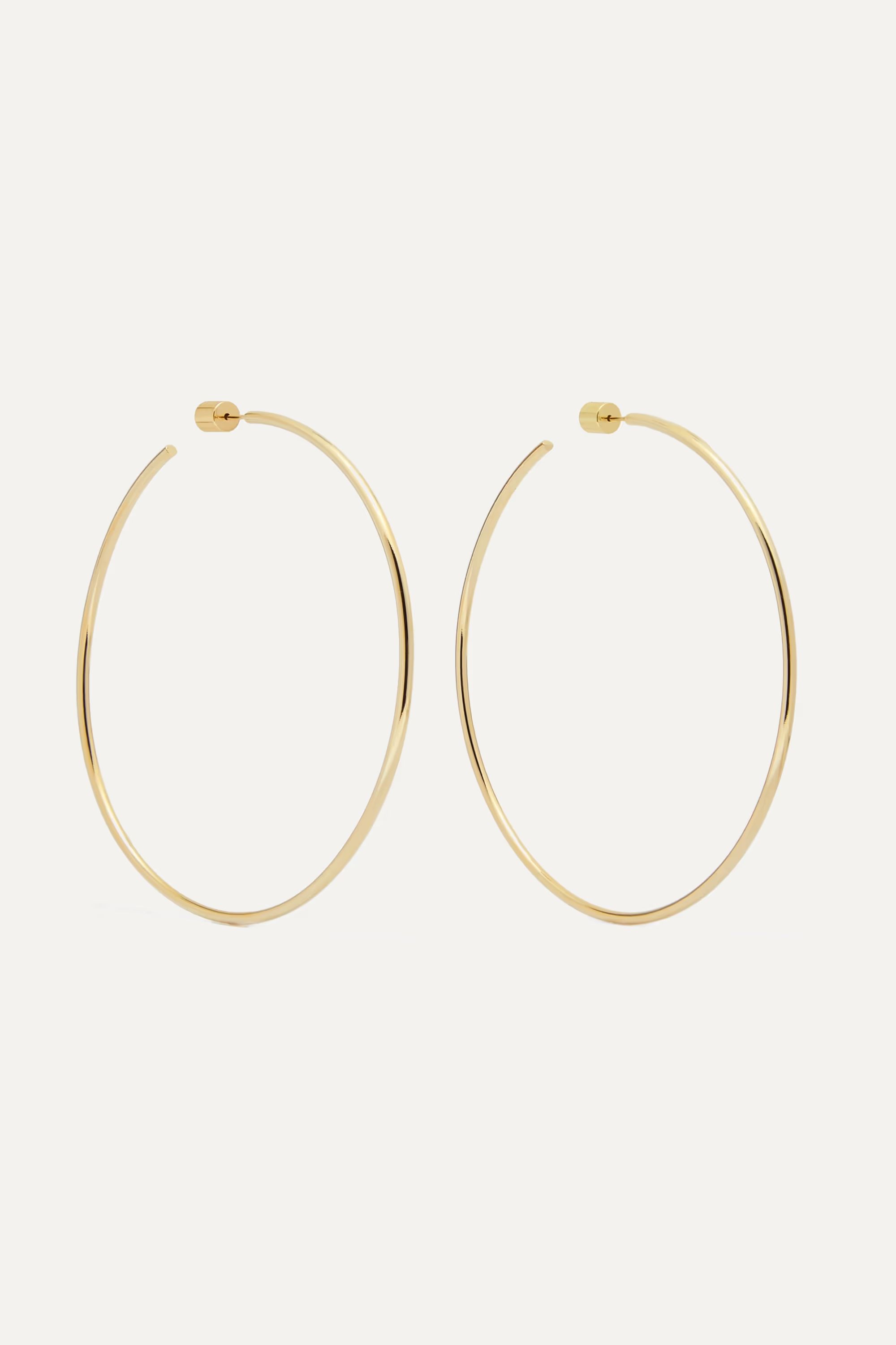 JENNIFER FISHER3" Thread gold-plated hoop earrings | NET-A-PORTER (US)