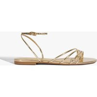Inez Gold Leather Flat Sandal | Schutz (US)