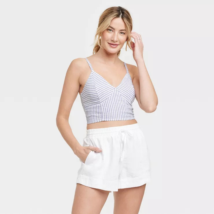 Women's Slim Fit Linen Tank Top - Universal Thread™ | Target