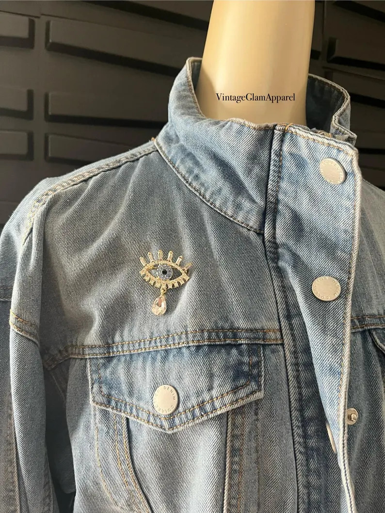 Evil Eye Rhinestone Brooch | Etsy (US)