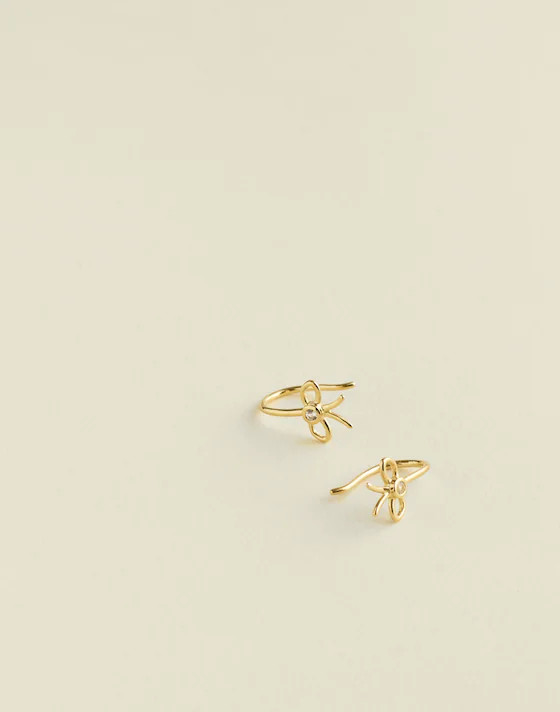 Demi-Fine Crystal Bow Earrings | Madewell