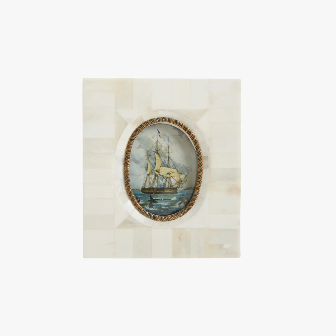 Whaling Ship Print in Bone Frame | Dear Keaton