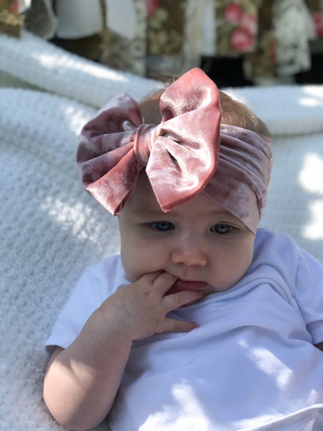 Pink Velvet Headband, Velvet Bow Headwrap, Pink Velvet Baby Bow, Velvet Bow on Clip - Etsy | Etsy (US)