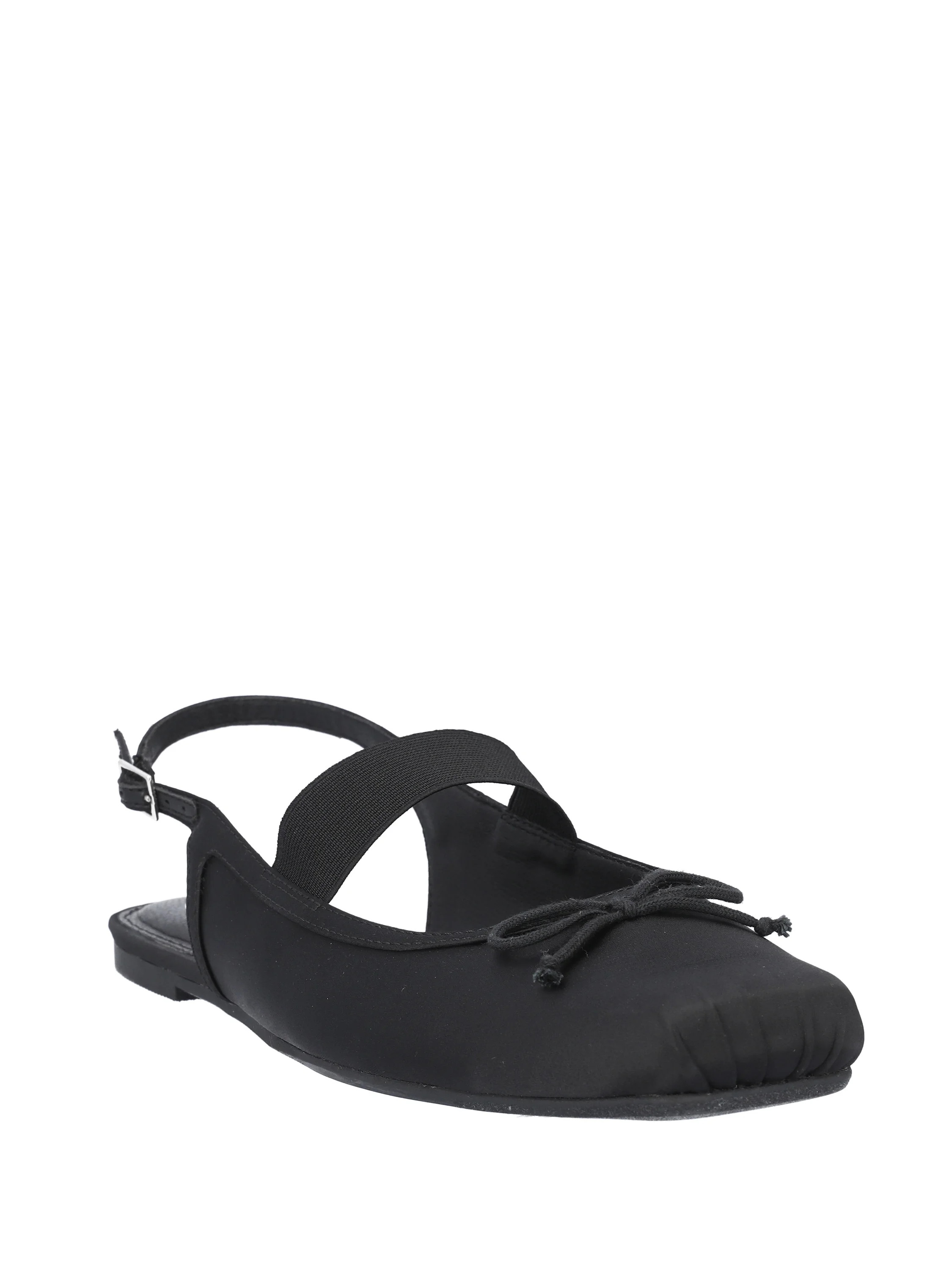Scoop Women's Satin Slingback Mary Jane Pleated Toe Ballet Flats | Walmart (US)