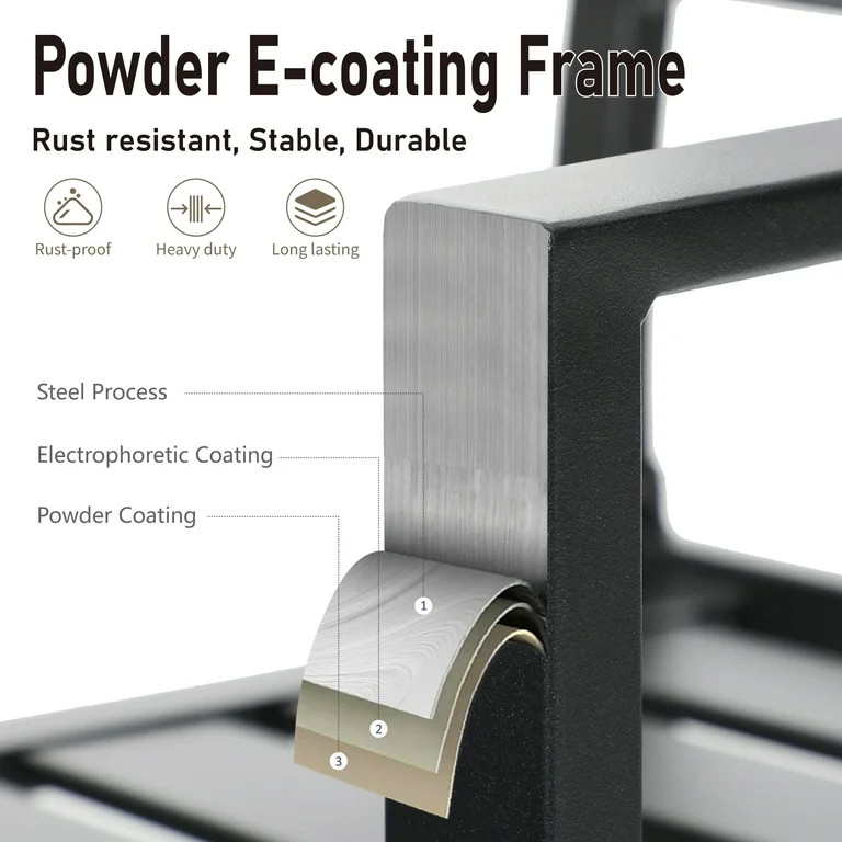 MF Studio Set of 2 Outdoor Patio Dining Stackable Chairs,All-Weather Steel Frame, Mesh Back, Blac... | Walmart (US)