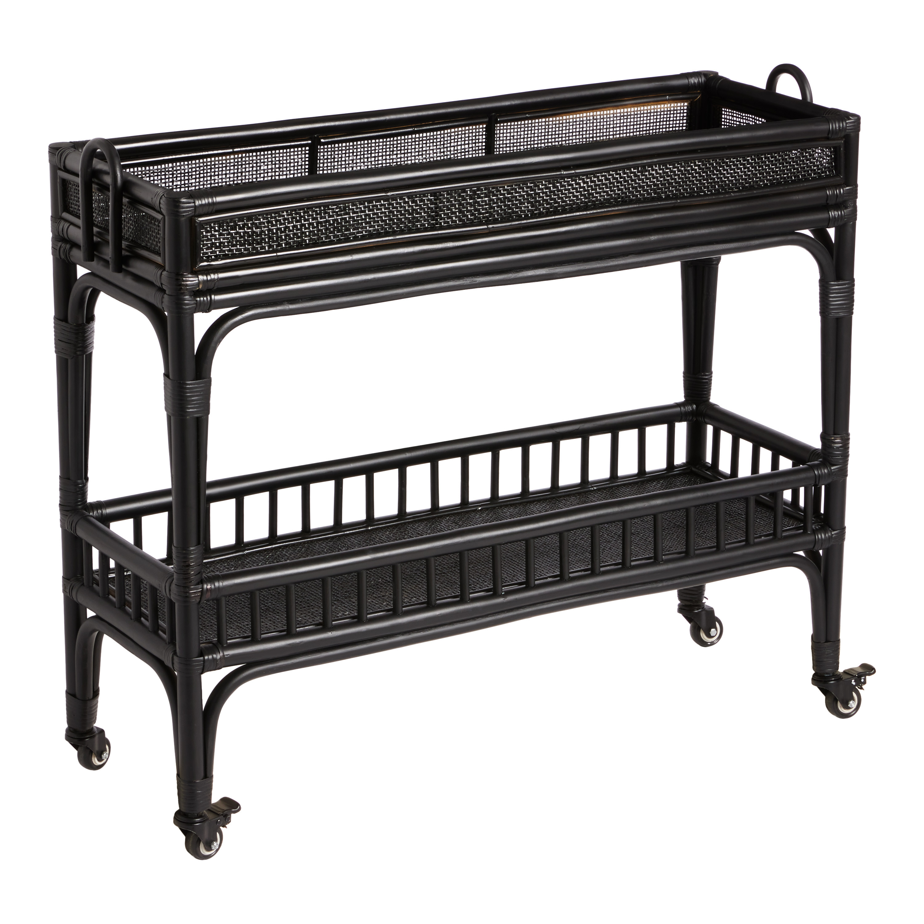 Rattan 2 Tier Bar Cart - World Market | World Market