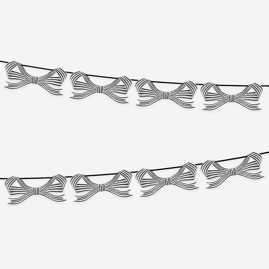 Meri Meri Halloween Black & White Stripy Bow Garland Set (Pack of 1), 12' Including Excess Cord, ... | Amazon (US)