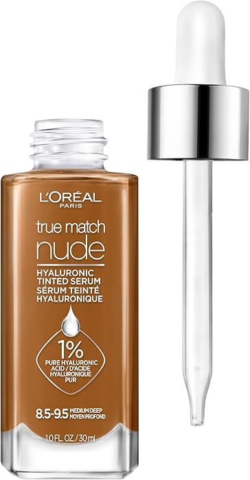 L'Oreal Paris True Match Nude Hyaluronic Tinted Serum Foundation with 1% Hyaluronic acid, Medium ... | Amazon (US)