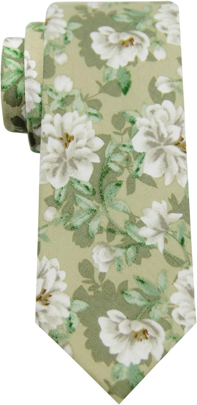 Mantieqingway Men's Cotton Printed Floral Neck Tie Skinny Tie | Amazon (US)