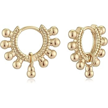 Mevecco Small Evil Eye Earring with Shining Cubic Zirconia 14K Gold Plated Hoop Earrings for Wome... | Amazon (US)