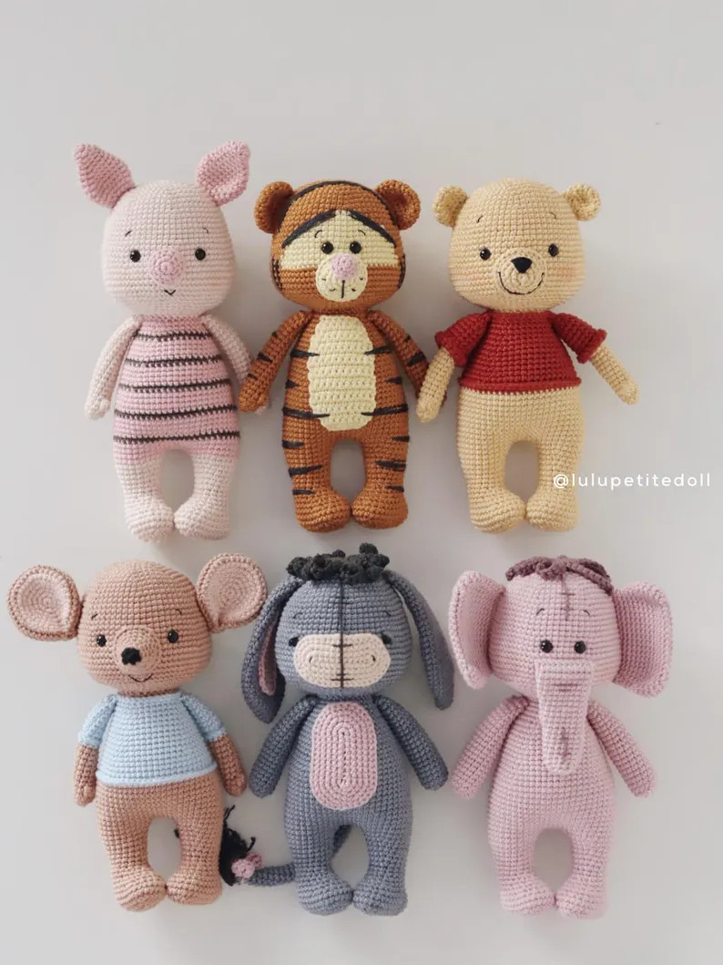 Finished product: Winnie And Friends Doll, Handmade toy, Crochet doll, Gift for baby | Etsy (US)