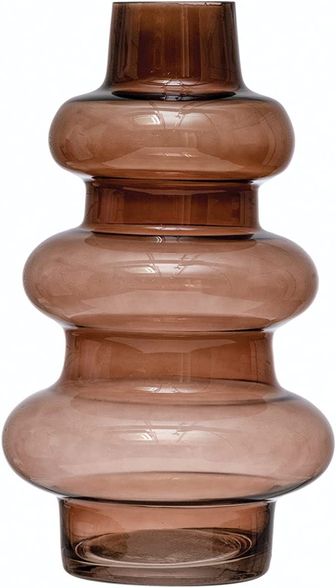 Creative Co-Op Glass Vase, 8" L x 8" W x 14" H, Brown | Amazon (US)