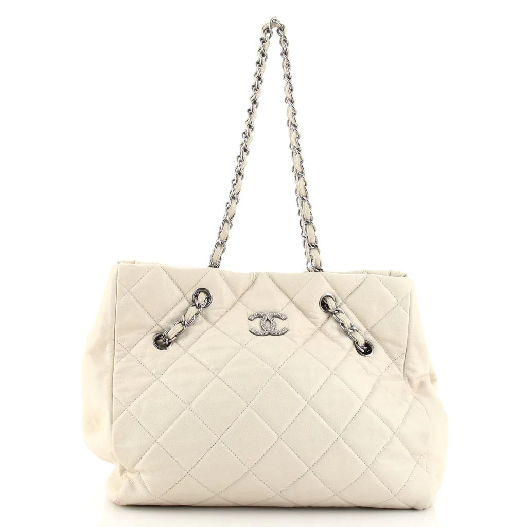 Chanel Cells Tote Quilted Caviar Large Neutral 1378091 | Rebag