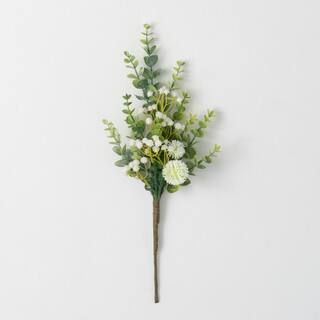 19" Romantic Eucalyptus Pick; White | The Home Depot