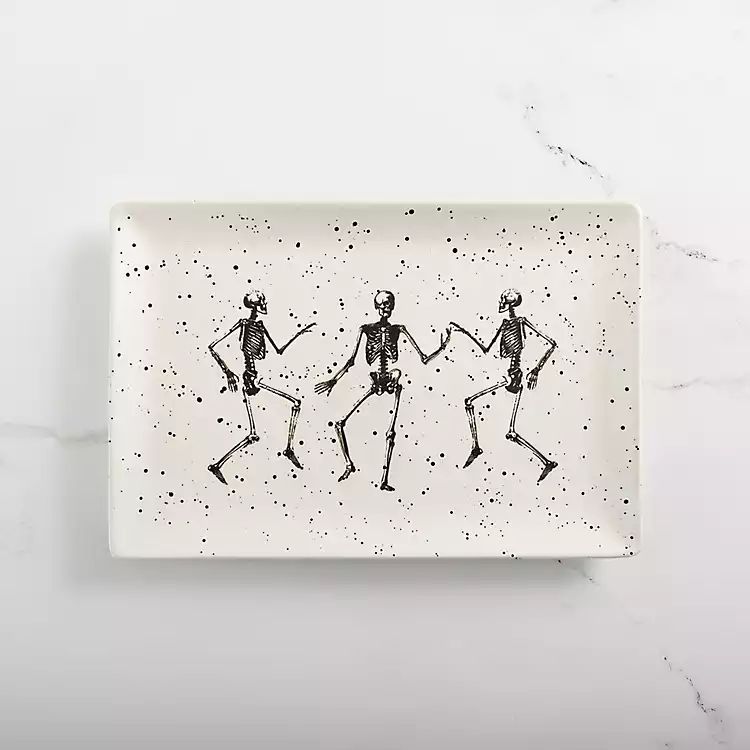 New! Skeleton Friends Speckled Platter | Kirkland's Home