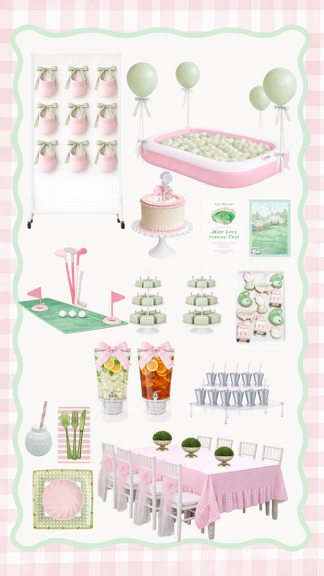 Mini golf party… but make it soft + chic ⛳️🎀

Everything in this setup is budget-friendly and easy to recreate
– kiddie pool ball pit
– gingham details
– mini golf moment
– simple DIYs that look high-end

Perfect for toddler birthdays, spring parties, or backyard celebrations 🤍

Shop the full look below 👇


toddler birthday party ideas, mini golf party theme, kids party decor, pastel party theme, budget party ideas, DIY kids birthday, backyard party setup, first birthday ideas boy, spring birthday party, neutral kids party aesthetic

#ltkfamily #ltkhome #ltkparties #kidsbirthday #toddlerparty #firstbirthdayideas #partydecor #backyardparty #budgetdecor #diydecor #neutralaesthetic #pastelparty #golfparty #minigolfparty #momlife #amazonfinds #targetfinds #walmartfinds 

 #LTKmomlife #LTKBaby #LTKKids
