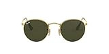 Ray-Ban RB3447 Metal Round Sunglasses, Gold/Green, 53 mm | Amazon (US)