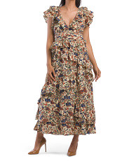 Open Tie Back Ruffle Sleeve Maxi Dress | Clothing | T.J.Maxx | TJ Maxx