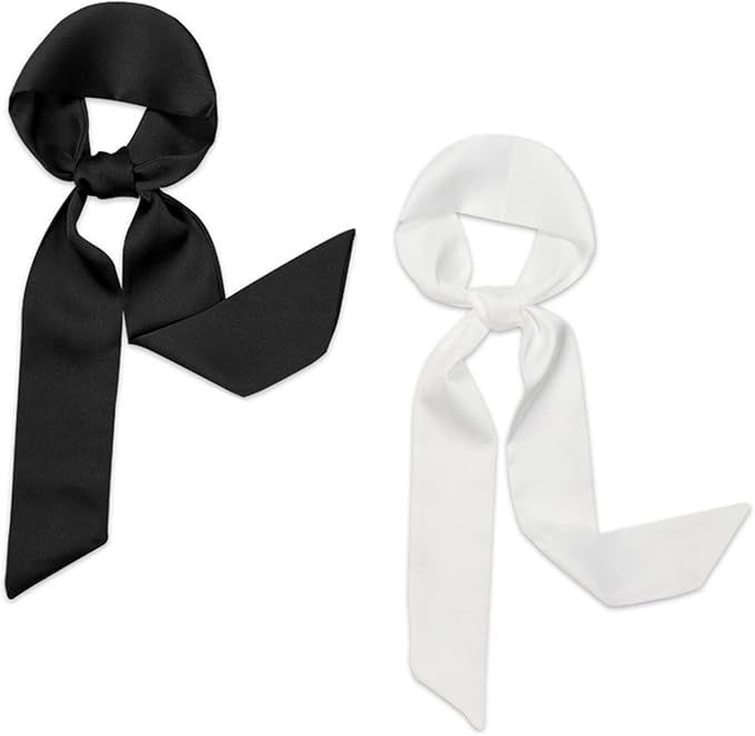 Soft Scarf Ribbon, Stylish Tie Choker Scarf, Skinny Satin Belt Sash Neck Scarf, Plain Solid Color... | Amazon (US)