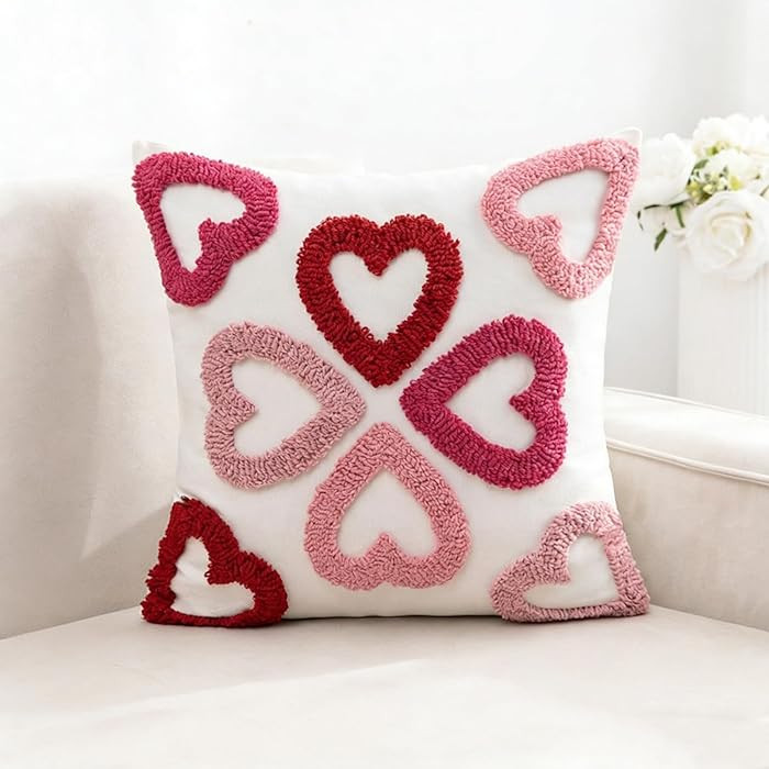 Valentines Pillow Covers 18x18 Inch for Valentines Day Decorations for Home Soft Cushion Case Hom... | Amazon (US)