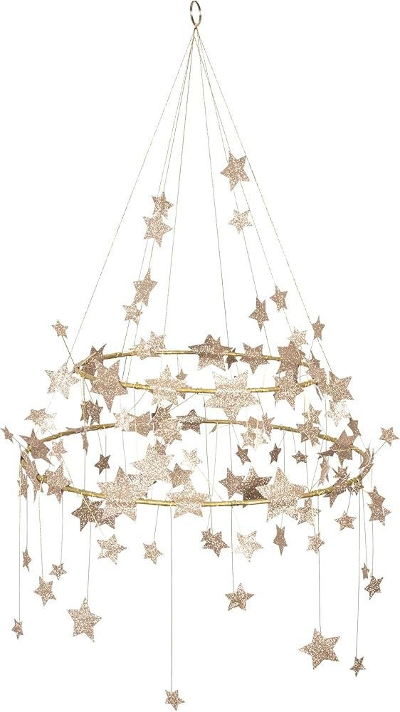 Meri Meri Gold Sparkle Star Chandelier (Pack of 1) | Amazon (US)