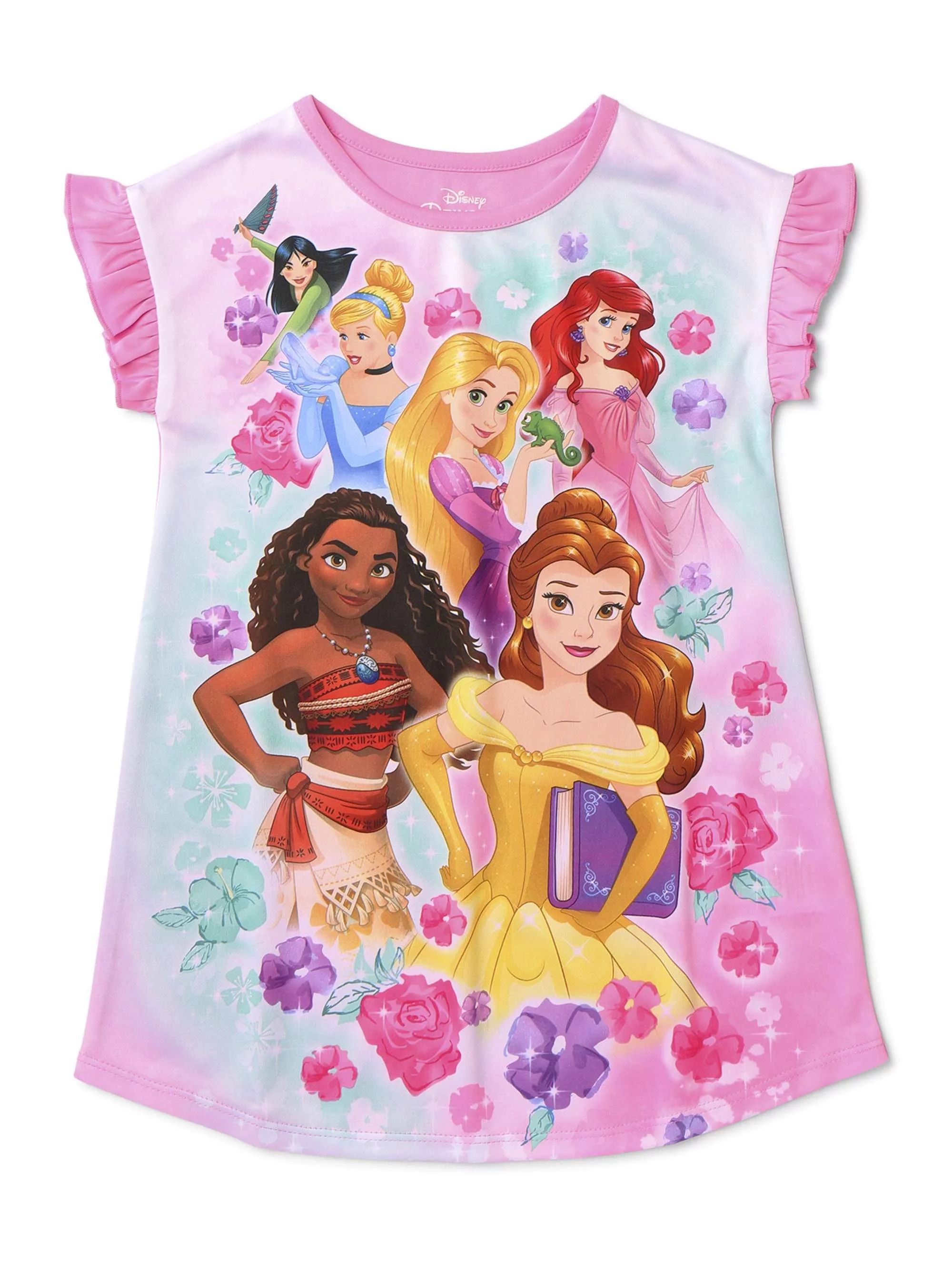 Disney Princess Toddler Girls Short Sleeve Nightgown Pajamas | Walmart (US)