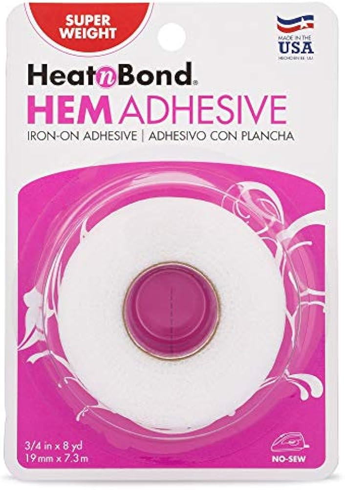 HeatnBond Hem Iron-On Adhesive, Super Weight, 3/4 Inch x 8 Yards, White | Amazon (US)