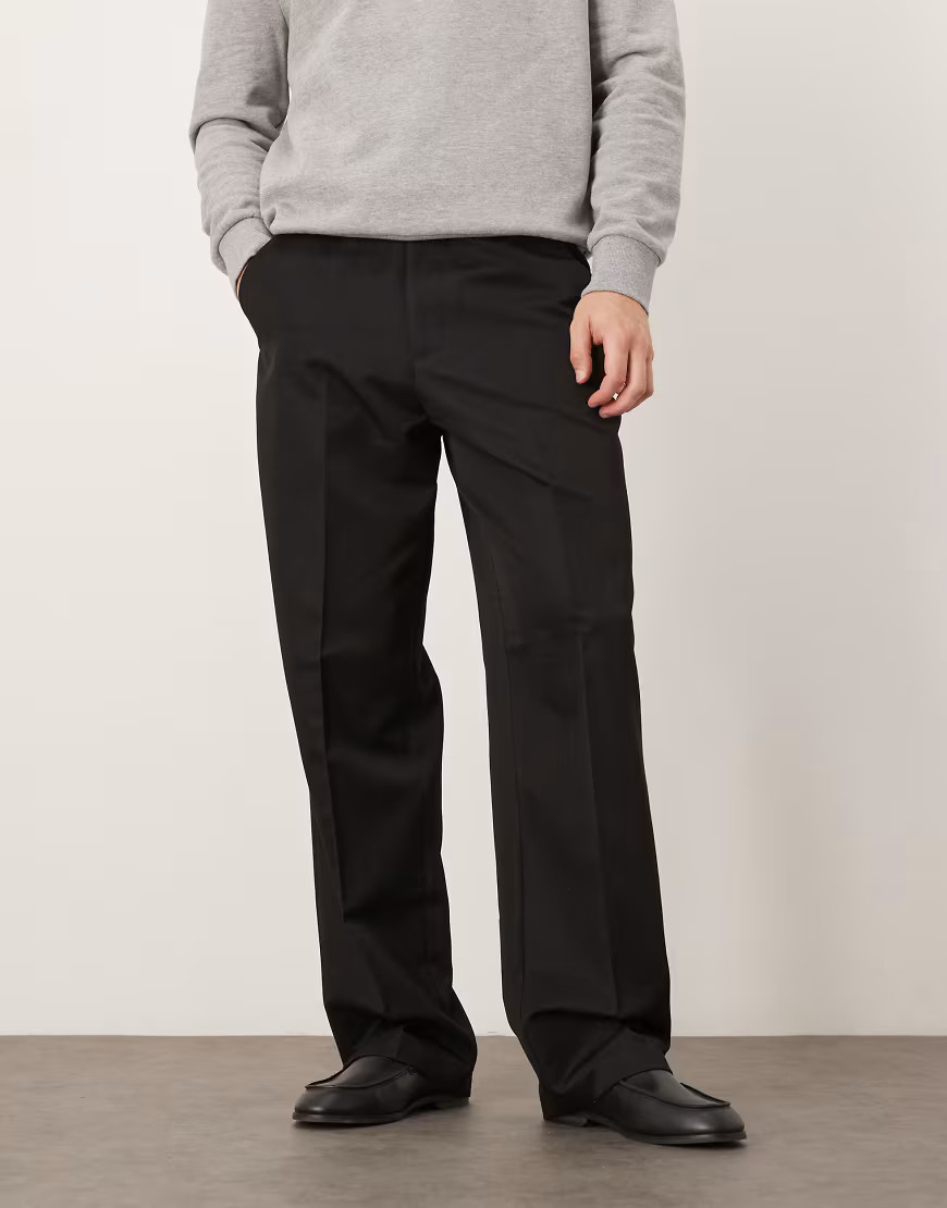 ASOS DESIGN smart wide leg trousers in black | ASOS (Global)