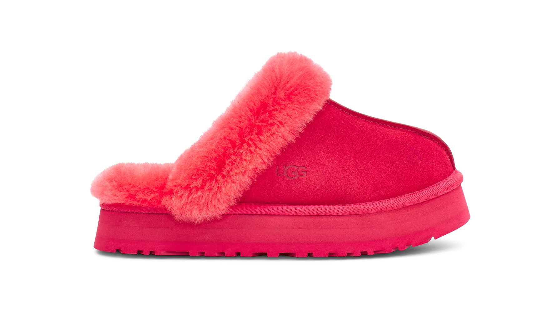 UGG Women's Disquette Sheepskin Slippers in Hibiscus Pink, Size 5 | UGG (US)