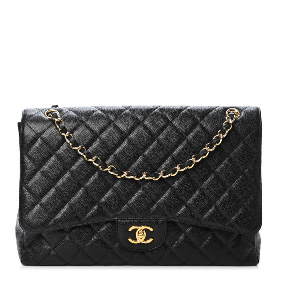 CHANEL Caviar Maxi Single Flap Black | Fashionphile