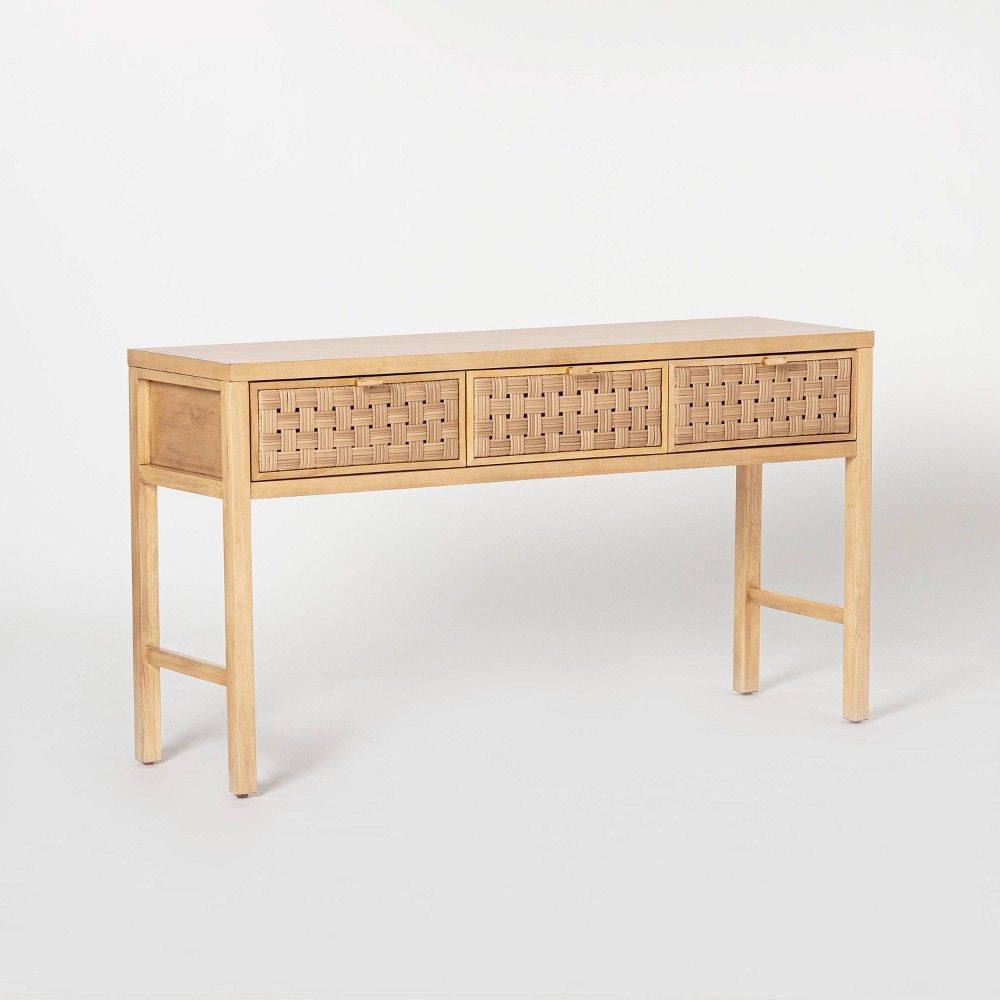 Palmdale Knockdown Woven Drawer Console Natural - Threshold designed with Studio McGee | Target