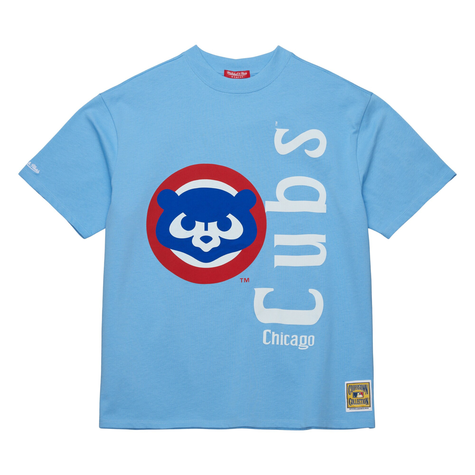 Women's Light Blue Chicago Cubs Boyfriend T-Shirt | Mitchell & Ness