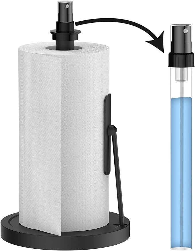 Manduoye 2 in 1 Paper Towel Holder with Spray Bottle, Paper Towel Holder One-Handed Operation wit... | Amazon (US)