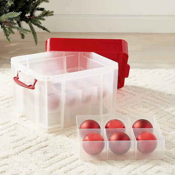 Really Useful Box 12-Compartment Ornament Storage Tray Clear | The Container Store