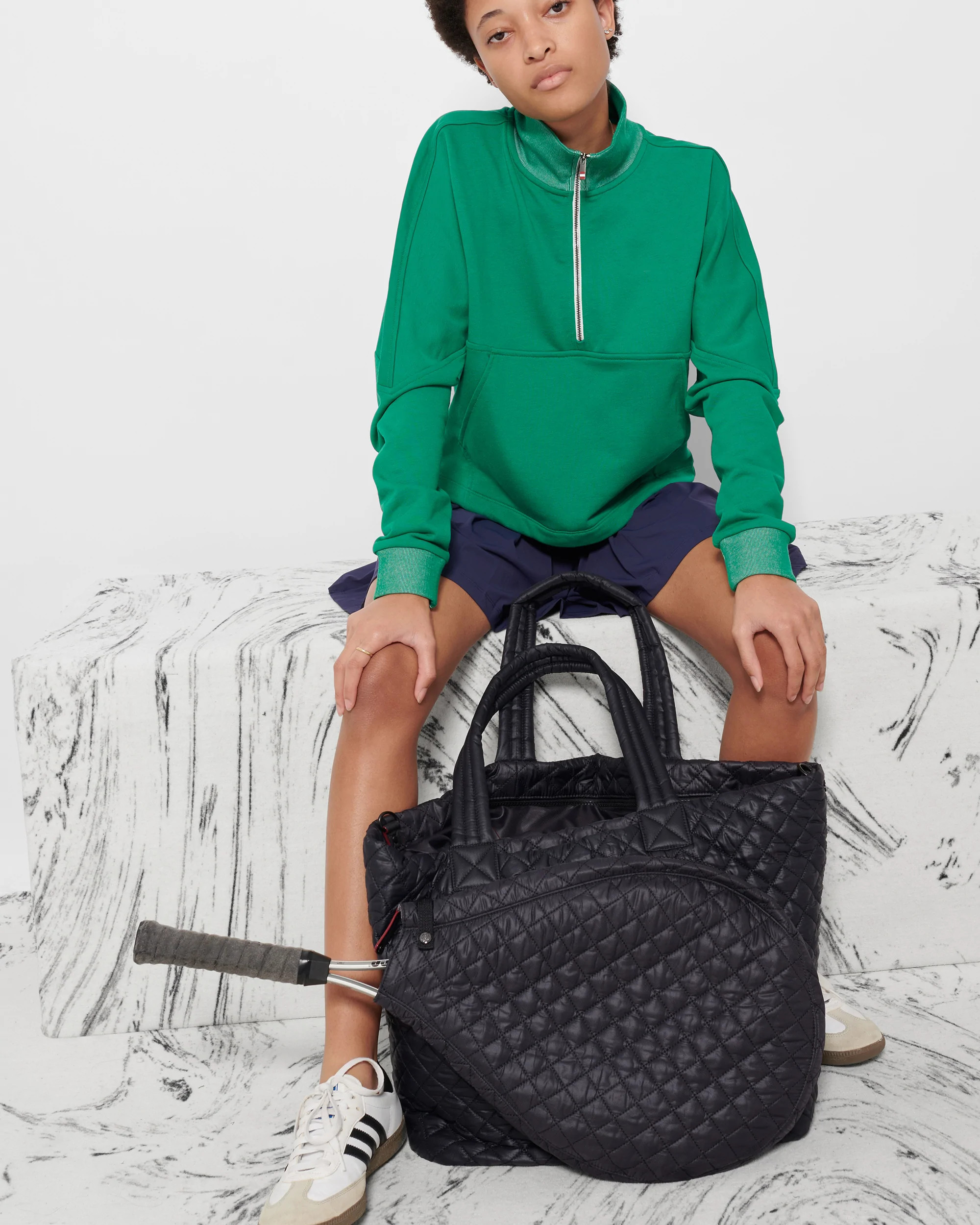 Black Tennis Large Metro Tote Deluxe | MZ Wallace