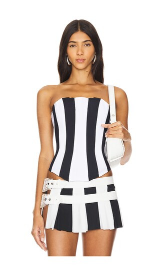 Halftime Corset in Black & White | Revolve Clothing (Global)