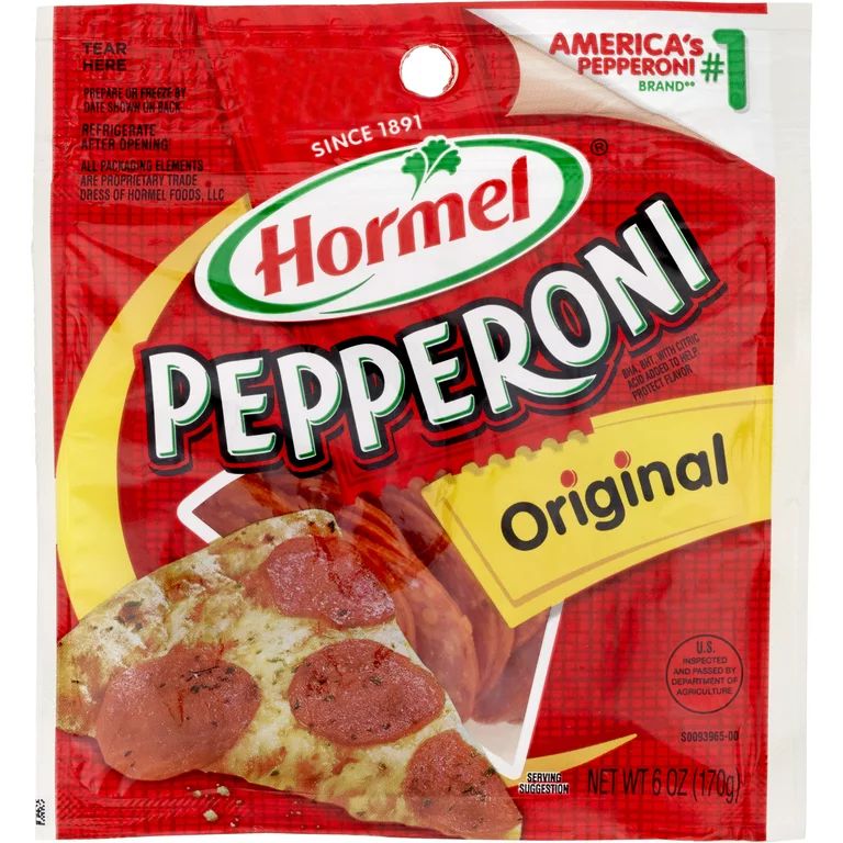 HORMEL, Pepperoni, Pizza Topping, Gluten Free, Original, 6 oz Plastic Resealable Package - Walma... | Walmart (US)