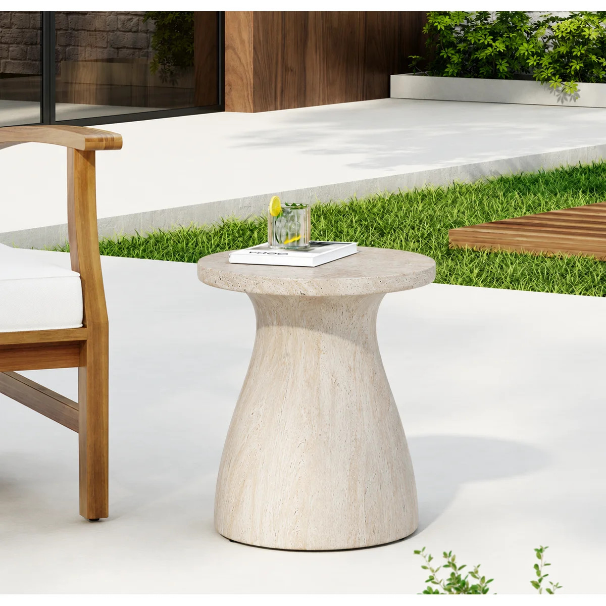 Zion Lightweight MGO Patio Side Table, Patio Garden Stool Coffee End Table,decorative Garden Stoo... | Wayfair North America