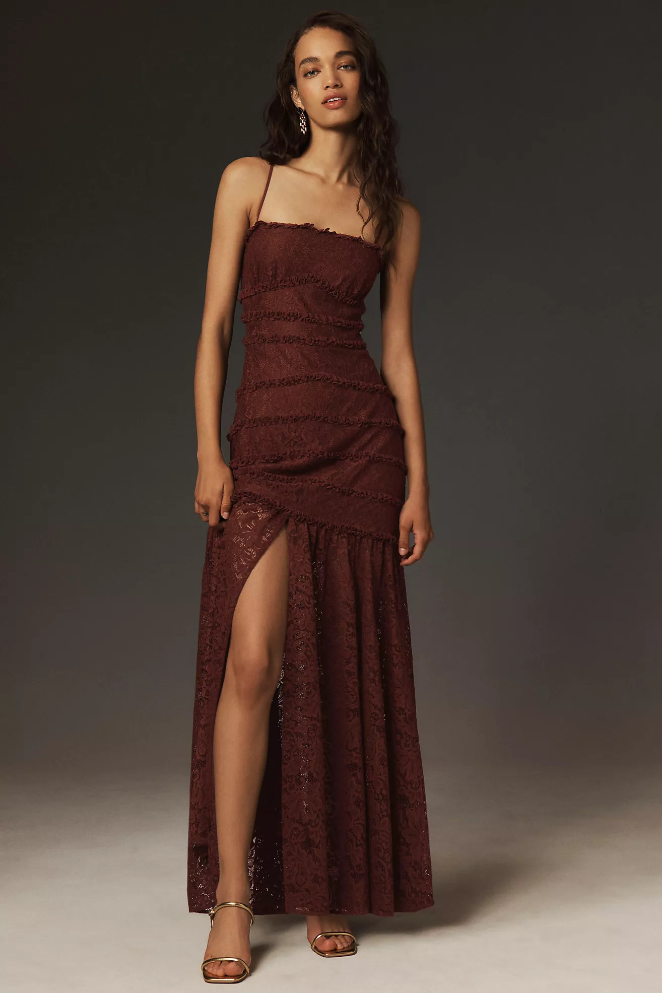BHLDN Zoe Stretch Lace Midi Dress | Anthropologie (US)