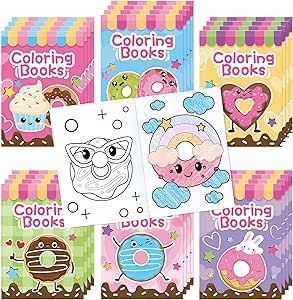 24Pcs Donut Coloring Books for Kids Bulk Cute Mini Coloring Booklet DIY Art Drawing Book with Des... | Amazon (US)