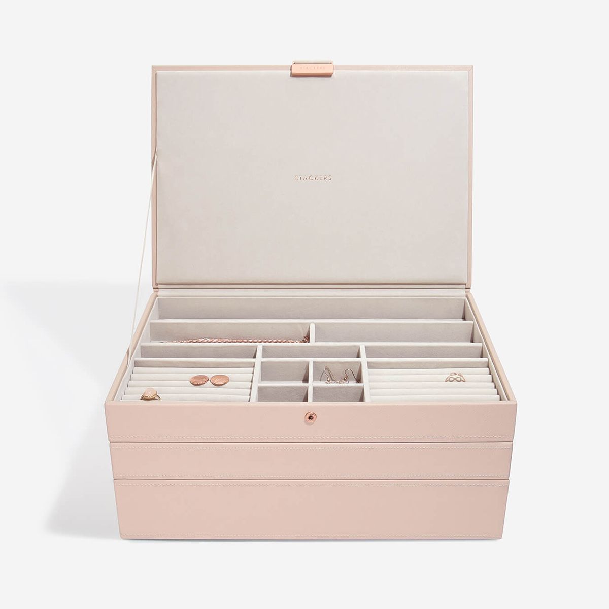 Stackers Supersize Jewelry Box Starter Set Blush Set of 3 | The Container Store