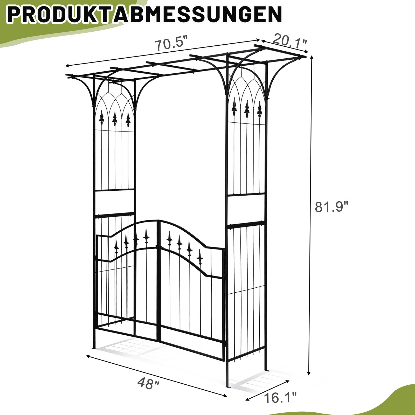 Winado 6.8Ft Iron Garden Arbor With Gate & Reviews | Wayfair | Wayfair North America