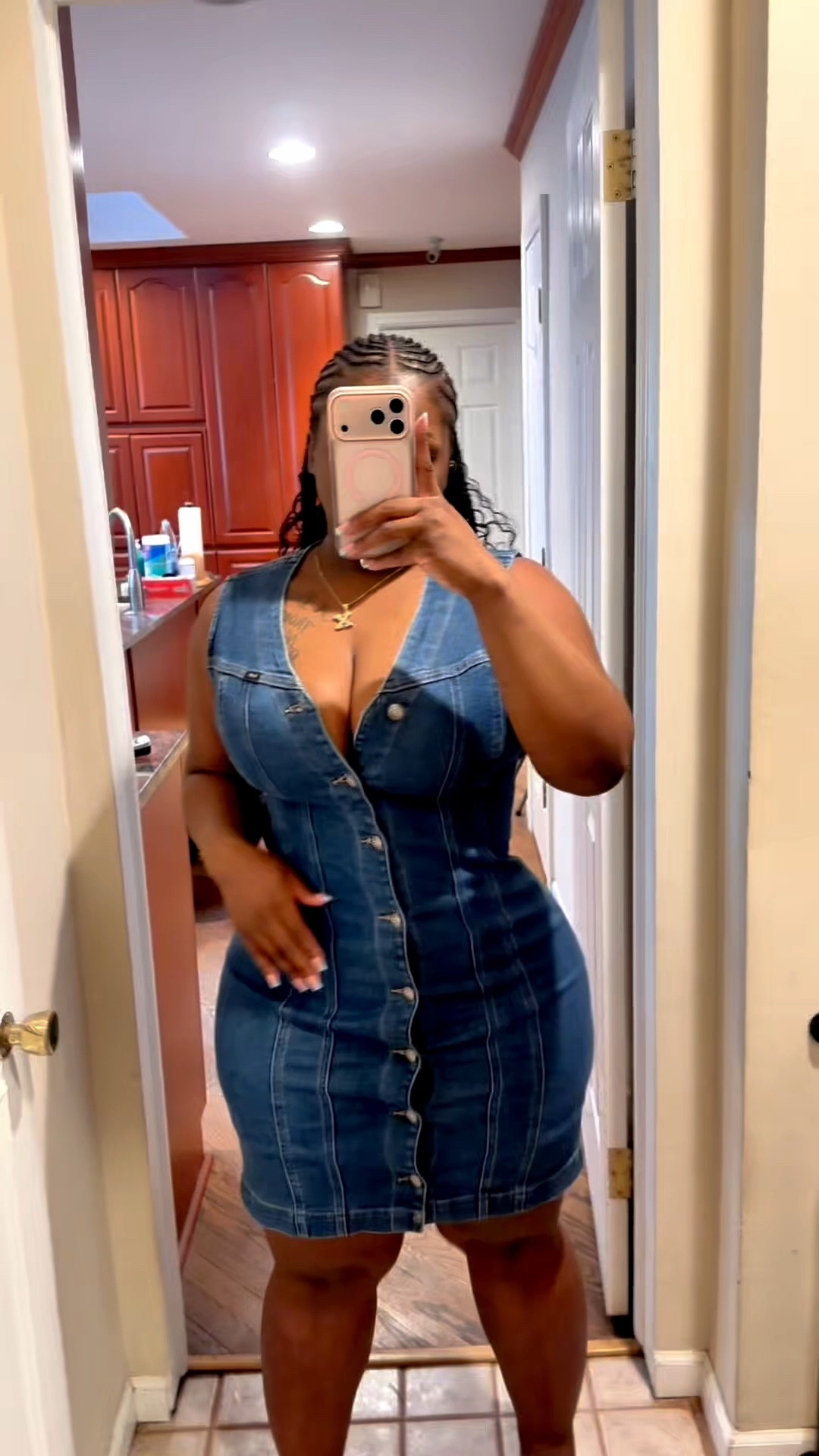 A flattering denim dress designed with soft stretch for a sculpted yet comfortable fit. This versatile piece transitions effortlessly from day to night—pair it with sneakers for a casual look or elevate it with heels. A timeless wardrobe staple that delivers both structure and ease.

#LTKSeasonal #LTKgrwm #LTKootd