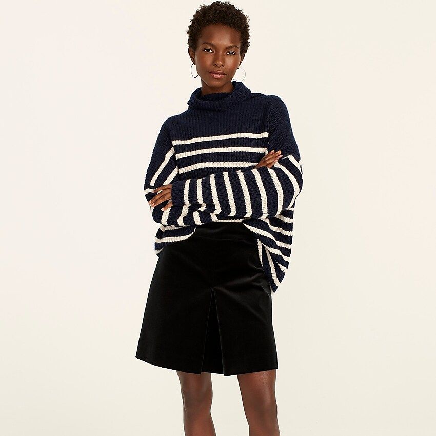 Pleated mini skirt in velvet | J.Crew US