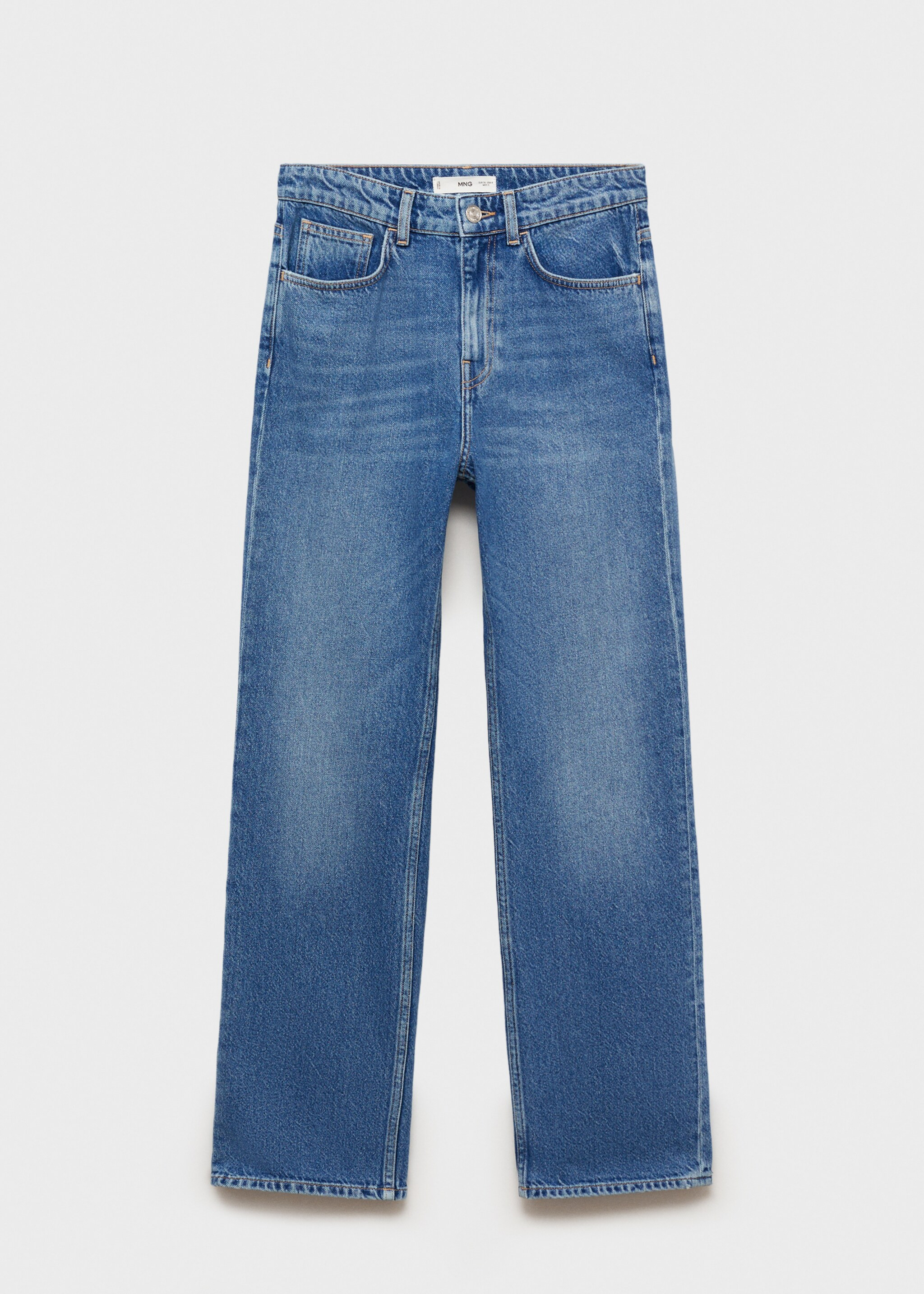 Medium-rise straight jeans with slits - Women | MANGO United Kingdom | MANGO (UK)
