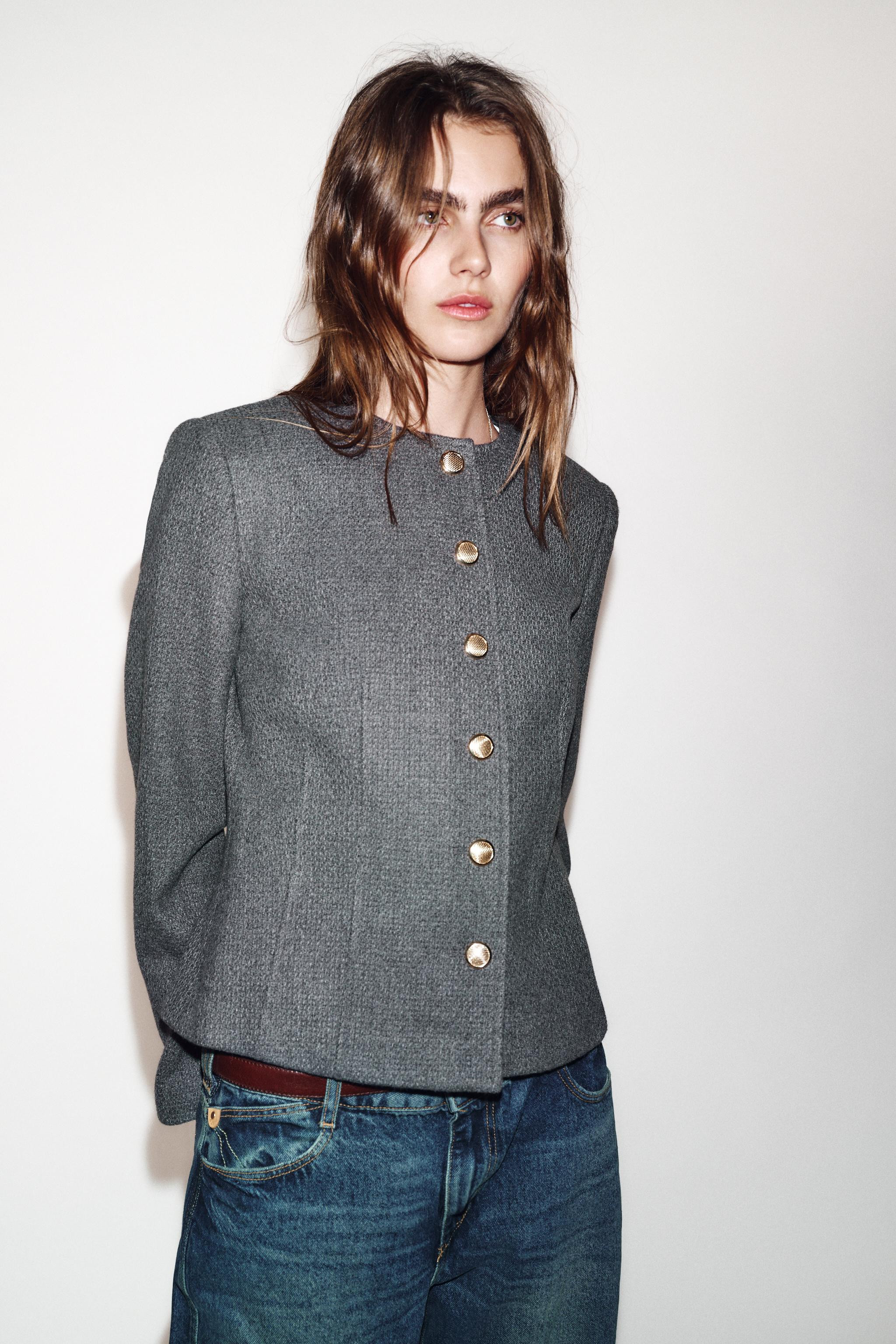 VESTE AJUSTÉE COL ROND | Zara US