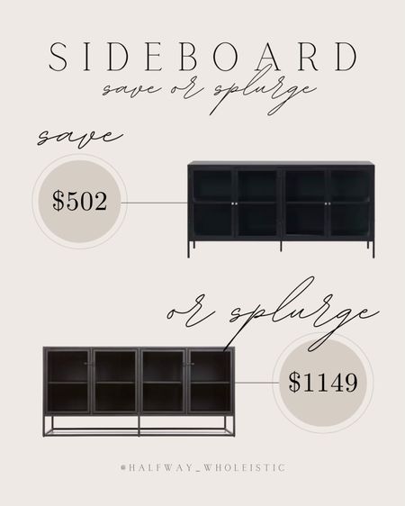 Check out this affordable “designer look for less” sideboard from The Home Depot or the splurge option from Crate and Barrel. We have the 67” option from Home Depot in our entryway! 

#cabinet #glass #livingroom #diningroom #homedecor 

#LTKhome #LTKsalealert #LTKfamily