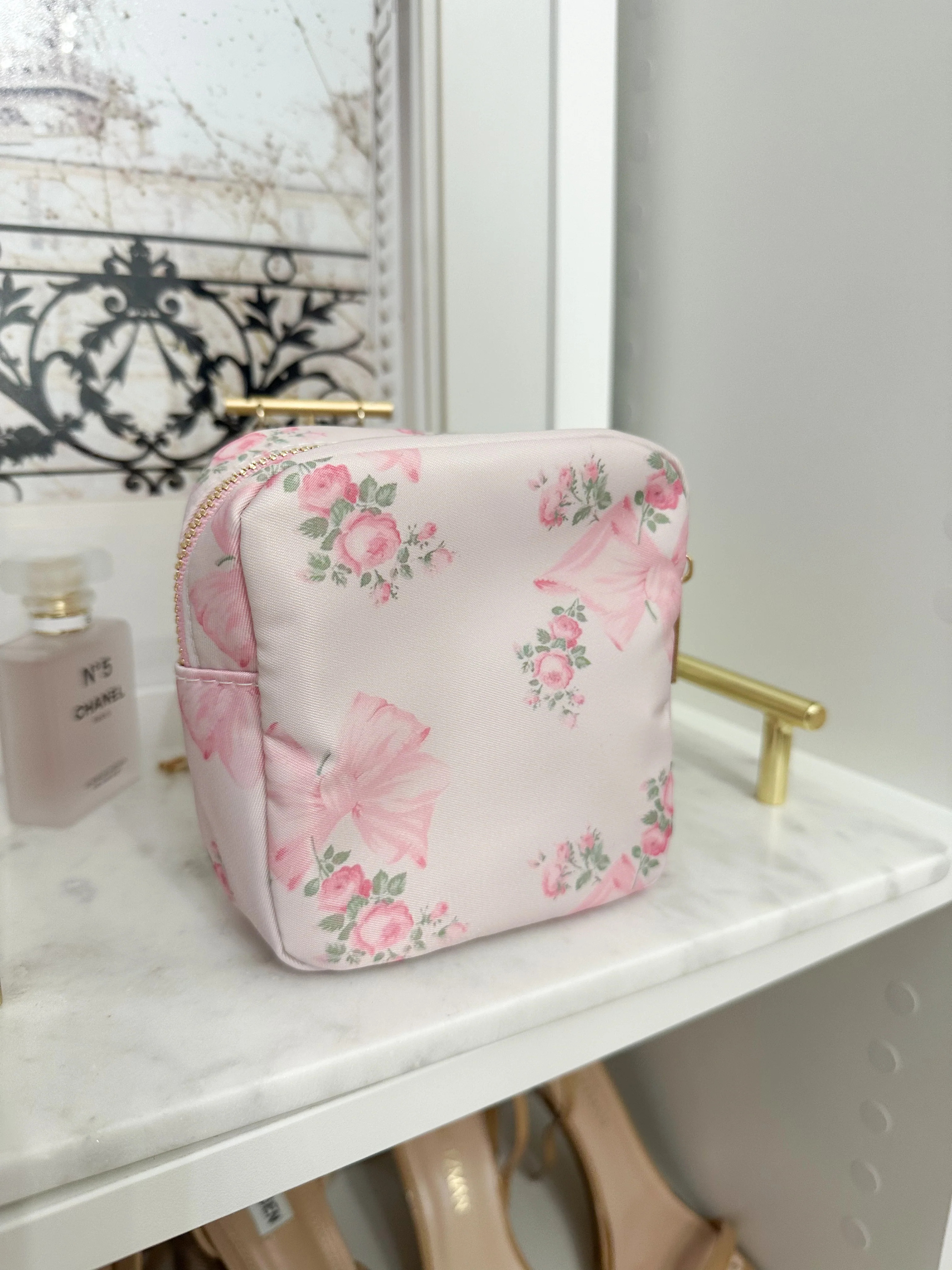 Coquette Cottage Mini Pouch | pink rose | Carin Rose